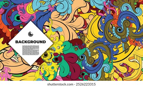 Colorful doodle art with various elements. it is suitable for background, book cover, cover, template, flayer, summer project. it is also useful for coloring book project