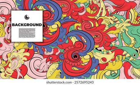 Colorful Doodle Artwork with Diverse Elements, Perfect for Backgrounds, Book Covers, Templates, Flyers, Summer Projects, and Ideal for Coloring Book Designs.