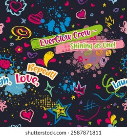 Colorful Doodle Background with Motivational Text