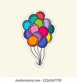 Colorful doodle balloons