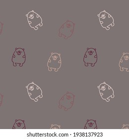 Colorful doodle bears seamless vector pattern,
colorful fabric Pattern, animals elements for background