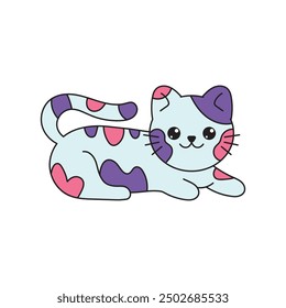 Colorful Doodle Cat Illustration _ Single Vector 5