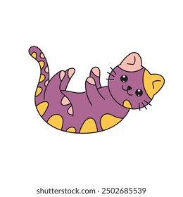 Colorful Doodle Cat Illustration _ Single Vector 11