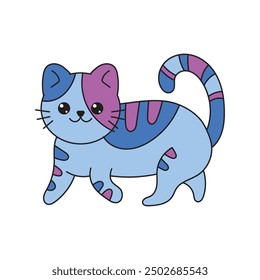 Colorful Doodle Cat Illustration _ Single Vector 9