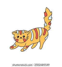 Colorful Doodle Cat Illustration _ Single Vector 6