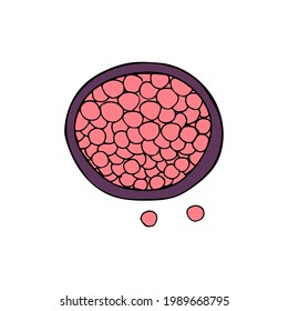 Colorful doodle cheek blush illustration in vector. Colorful cheek blush icon. Doodle illustration of cheek blush