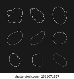 Colorful doodle hearts, crowns, and arrows for trendy abstract graphic art sets