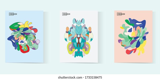 colorful doodle for posters or book covers
