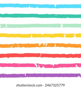 Bunte Doodle Regenbogen Streifen Muster Hintergrund. Vektorillustration.