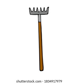 Ilustración colorida de garrapatas en vector. Icono de rastrillo colorido en vector.