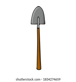 Colorful doodle shovel illustration in vector. Colorful shovel icon in vector