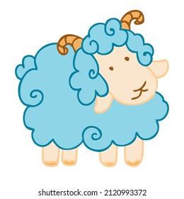 Colorful doodle style vector illustrations of sheep