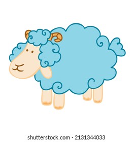 Colorful doodle style vector illustrations of sheep