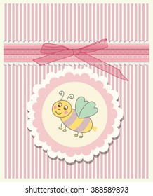 Colorful doodle template for child, baby shower card, Happy birthday, invitation.Vector illustration.
