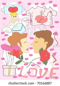 colorful doodle Valentine's Day background