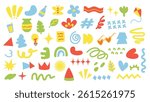 Colorful Doodle Vector Elements – Fun Hand-Drawn Icons for Creative Projects and Kids Design