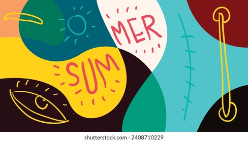 Colorful Doodle Vector Illustration Background for Summer Holiday 2024 banner