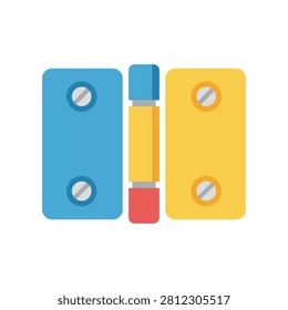 Colorful door hinge metal hardware with hardware fastener construction mechanical industrial improvement mechanism