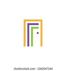 colorful door icon vector logo symbol 