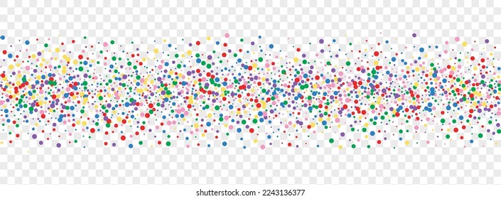 Colorful Dot Background Transparent Vector. Element Transparent Design. Bright Happy. Multicolored Polka New. Circle Isolated Frame.