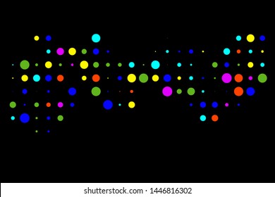 Colorful dot bubbles vector isolated in black background. Dot bubbles abstract background. Usable for design background - Vector Illustration