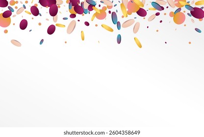 Colorful Dot Decoration Grey Background. Hologram Happy Rain Backdrop. Fun Design. Unicorn Vector Card.