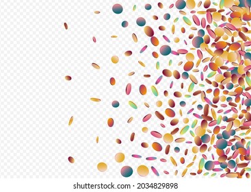 Colorful Dot Festival Transparent Background. Unicorn Independence Polka Background. Decoration Illustration. Rainbow Celebration Banner.
