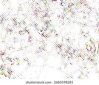 Ponto colorido Meio-tom Abstrato, um padrão de pontos em um fundo branco, fundo abstrato com pontos coloridos, padrão perfeito com pontos coloridos, fundo abstrato com estrelas, 