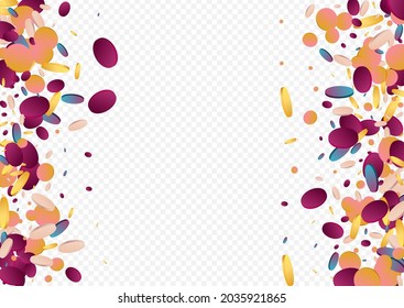 Colorful Dot Independence Panoramic Transparent Background. Rainbow Abstract Circle Illustration. Vector Card. Hologram Celebration Banner.