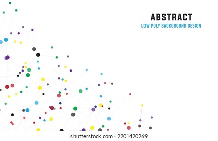 Coloridas líneas de red de puntos en redes sociales diseño de fondo de banner blanco, bajo diseño de fondo de póliza