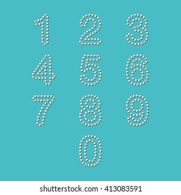 colorful dot number set, vectors number set