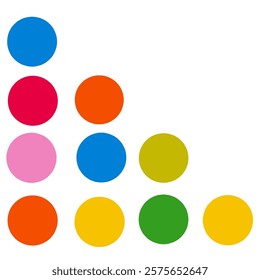 colorful dot pattern forming a triangle without background