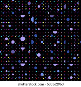 colorful  dot  pattern on dark background, vector illustration