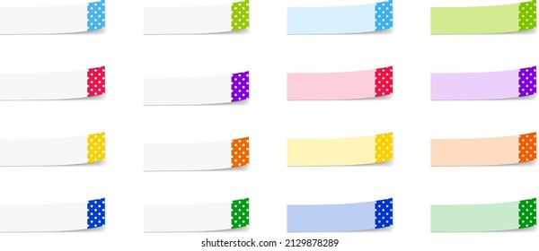 Colorful dot and Striped pattern sticky note set