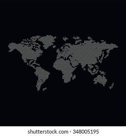 colorful dot theme art world map
