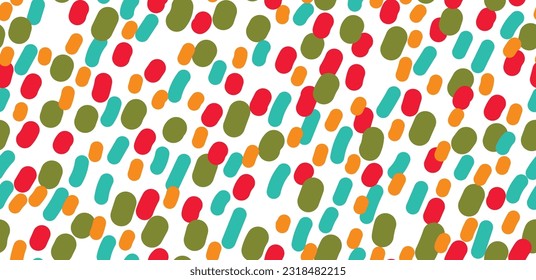 Colorful dots abstract seamless pattern. Vector creative modern design with pastel shapes.	