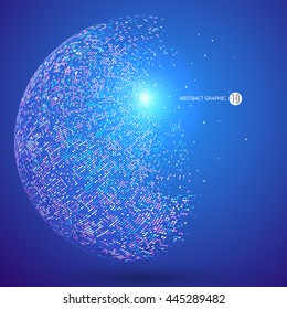 Colorful dots abstract sphere, science and technology vector illustration.