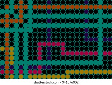 Colorful dots background. Dots in circles colorful backdrop.