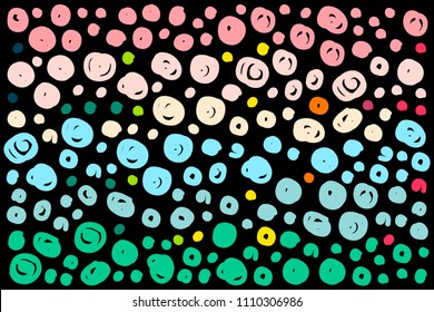 Colorful dots background on dark font