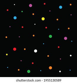 Colorful dots background. Pattern of galaxies and stars.