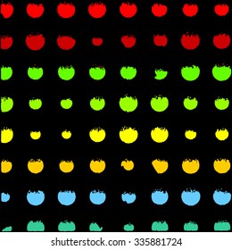 Colorful Dots. Black Background. Illustration
