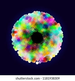 Colorful dots circle, ring shape.