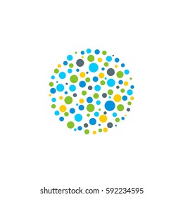 Colorful Dots Circle Shape Logo Template Illustration Design. Vector EPS 10.
