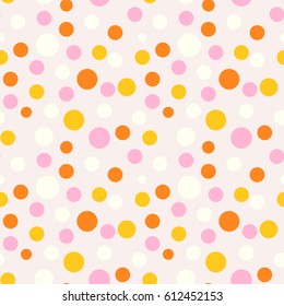 Colorful dots, confetti seamless pattern, background