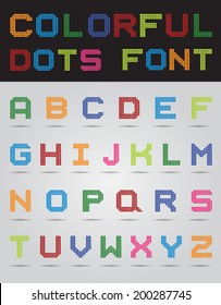 colorful dots font set.