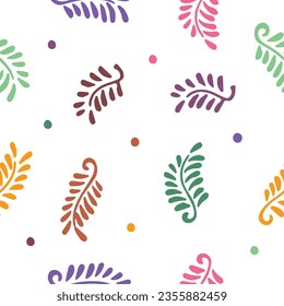 colorful dots leaf simple modern seamless background vector 