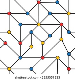 colorful dots network connections repeating pattern