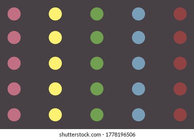 Colorful dots on black background.