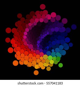 Colorful Dots On Black Background Brochure Design Template