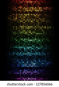 Colorful dots on black. EPS10 vector.